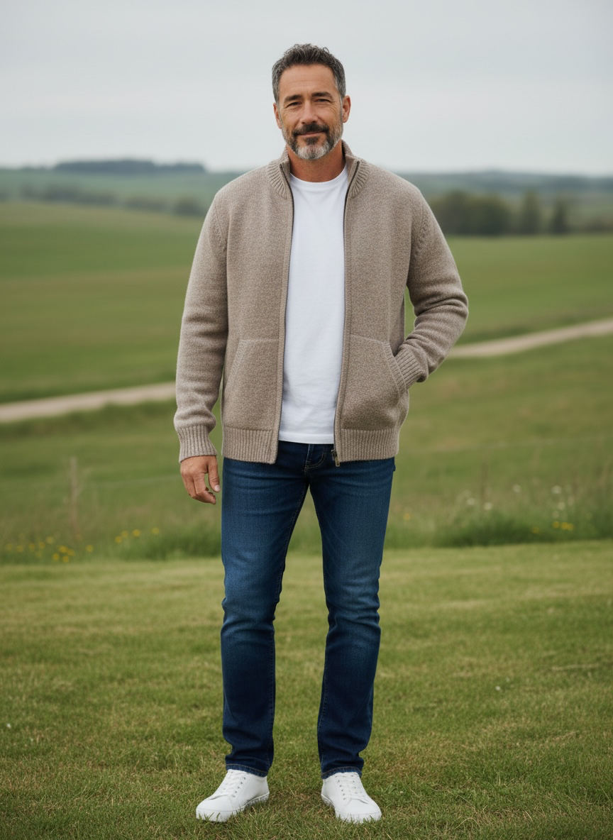 An alpaca sweater in wheat, the kind of knitwear worth storing properly over summer.