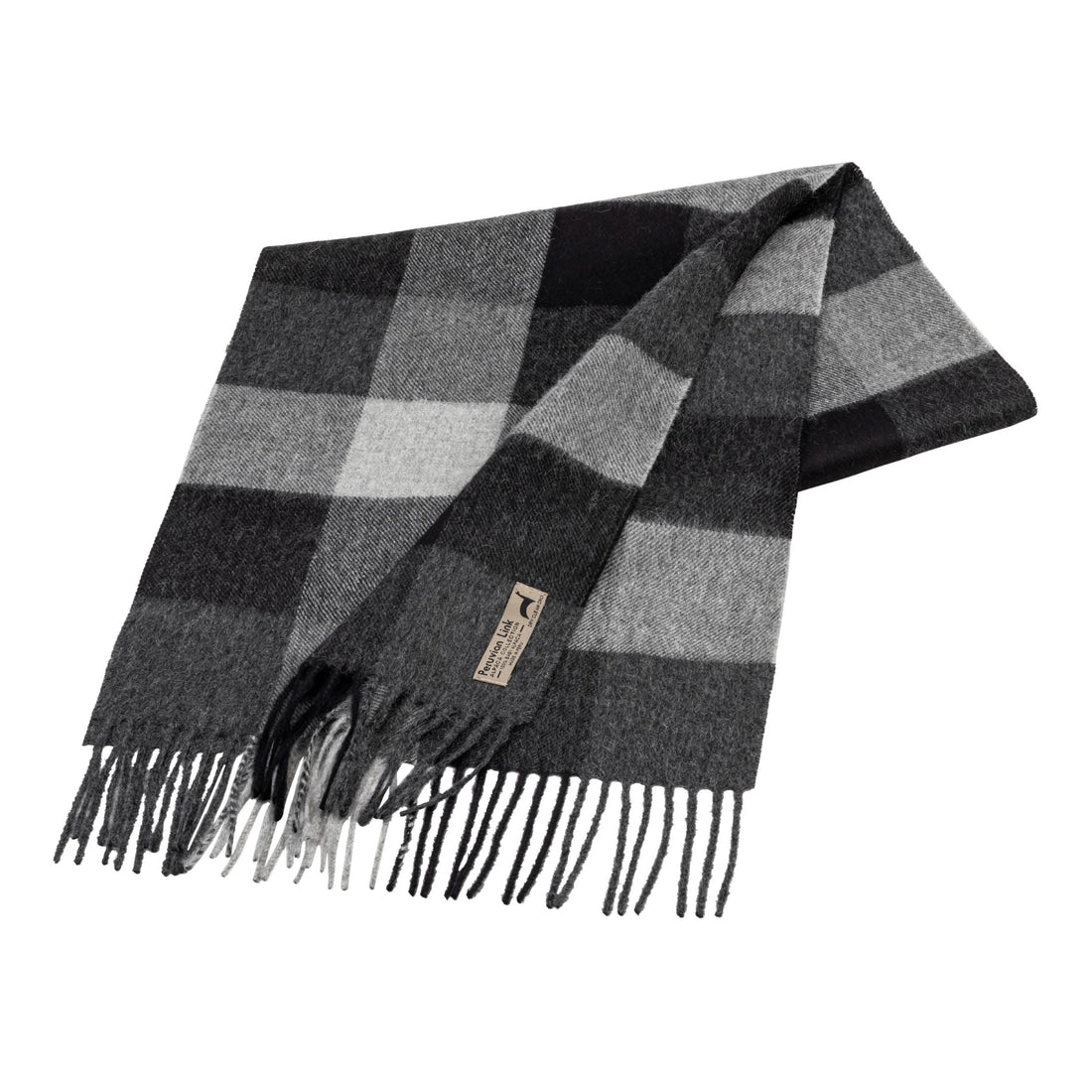 Buffalo Scarf in charcoal, 100% baby alpaca, made in Peru.