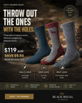 The Sock Drawer Reset — three pairs of alpaca socks in three weights: Health Sock for everyday, Hiker Sock for the trail, Boot Sock for heavier-duty wear