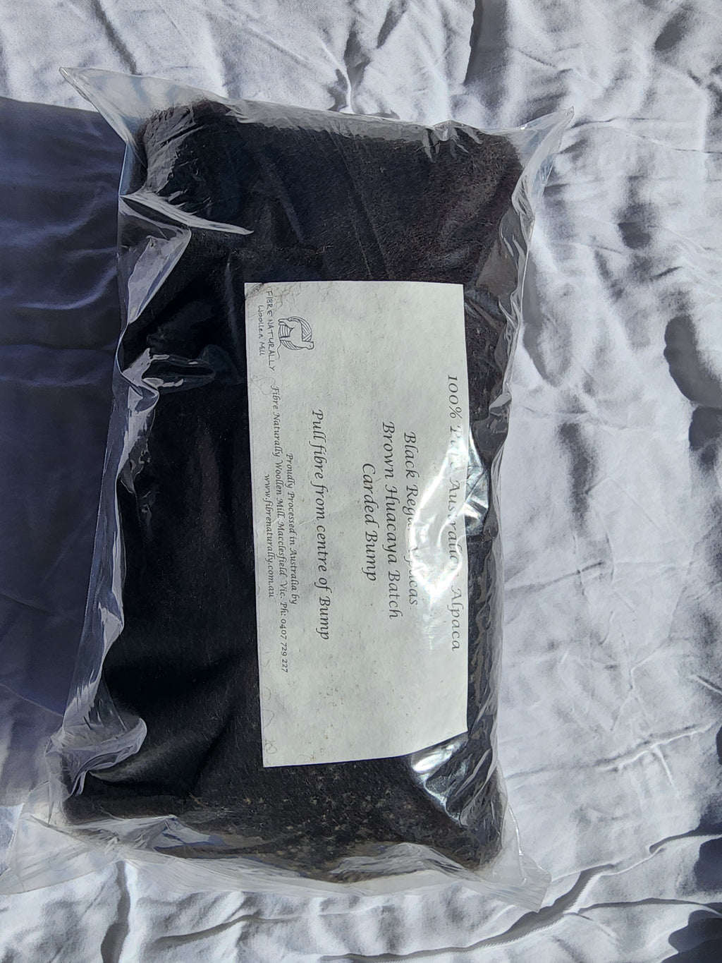 Black Regal Alpacas Natural Brown Carded Bumps