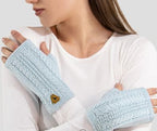 Alpaca Cable Fingerless Gloves