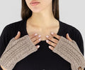 Alpaca Cable Fingerless Gloves