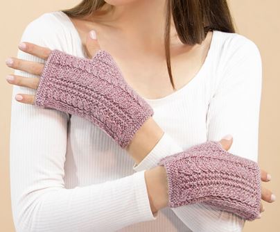 Alpaca Cable Fingerless Gloves
