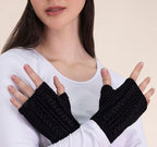 Alpaca Cable Fingerless Gloves