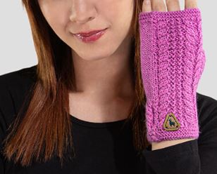 Alpaca Cable Fingerless Gloves