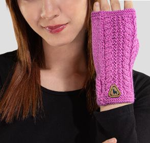 Alpaca Cable Fingerless Gloves