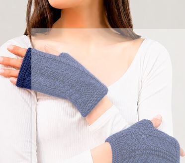 Alpaca Cable Fingerless Gloves