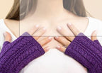 Alpaca Cable Fingerless Gloves