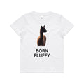 Born Fluffy Kids Tee — alpaca cria print on a kids' cotton tee, made in Australia