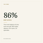 86% baby alpaca — the most alpaca of any sock we sell