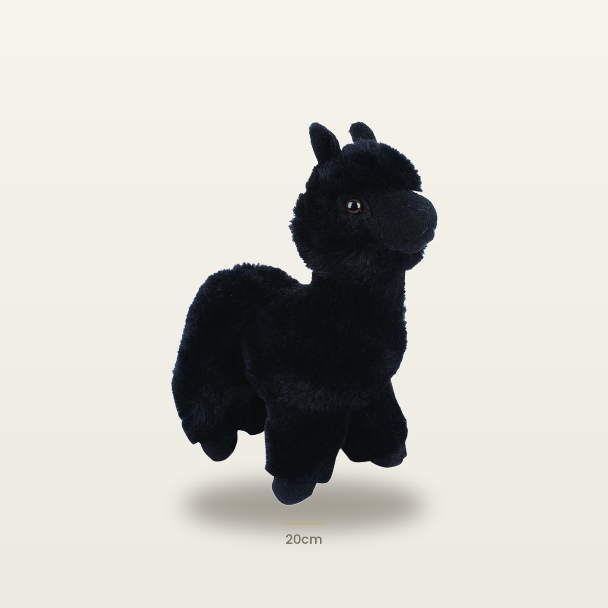 Black Alpaca Fluffy Toy, 20cm, standing