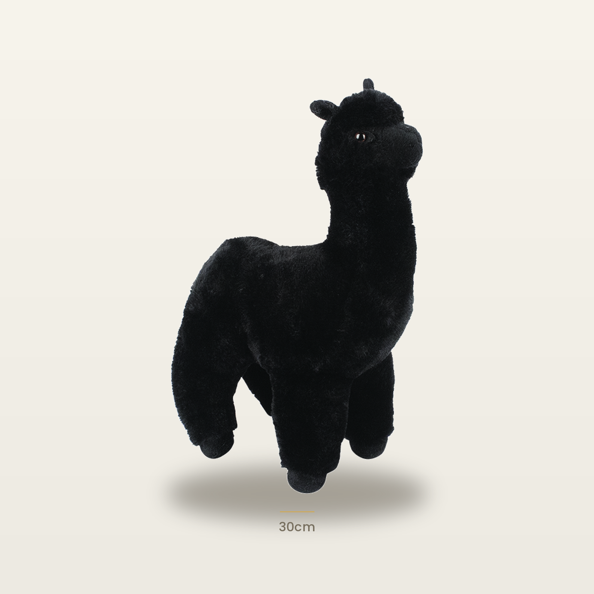 Black Alpaca Fluffy Toy, 30cm, standing